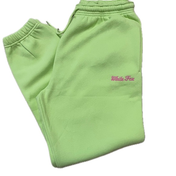 White Fox Boutique Lime Green Joggers - Picture 1 of 4